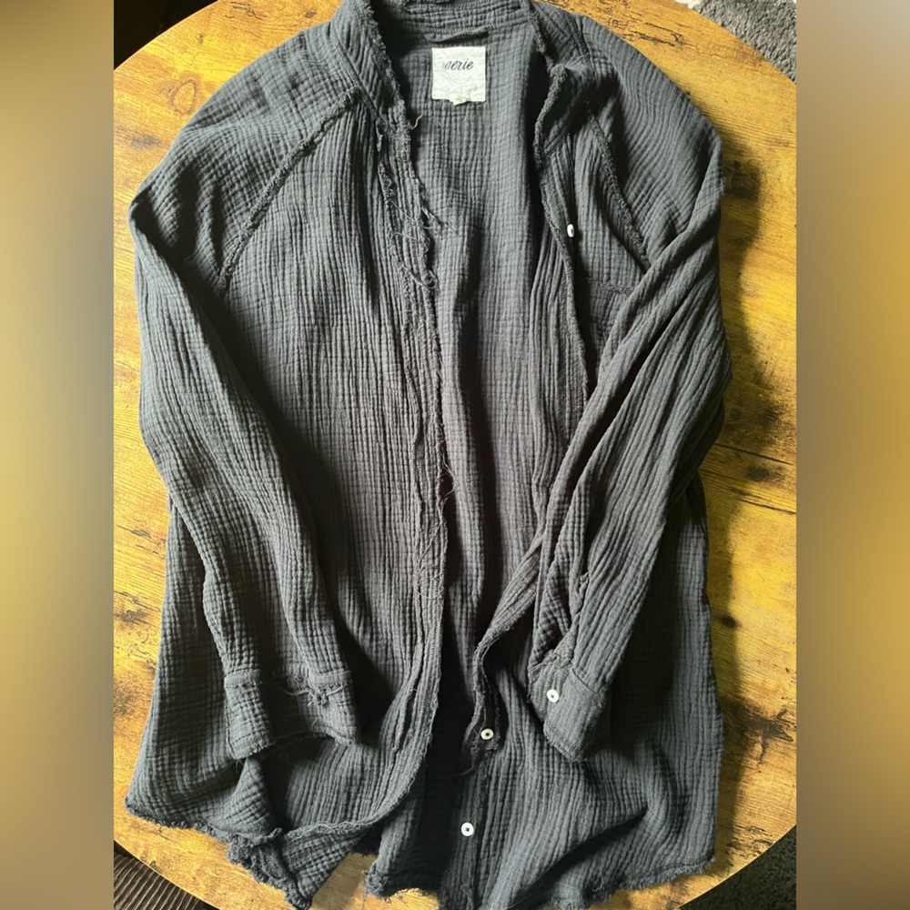 Aerie gauze button down